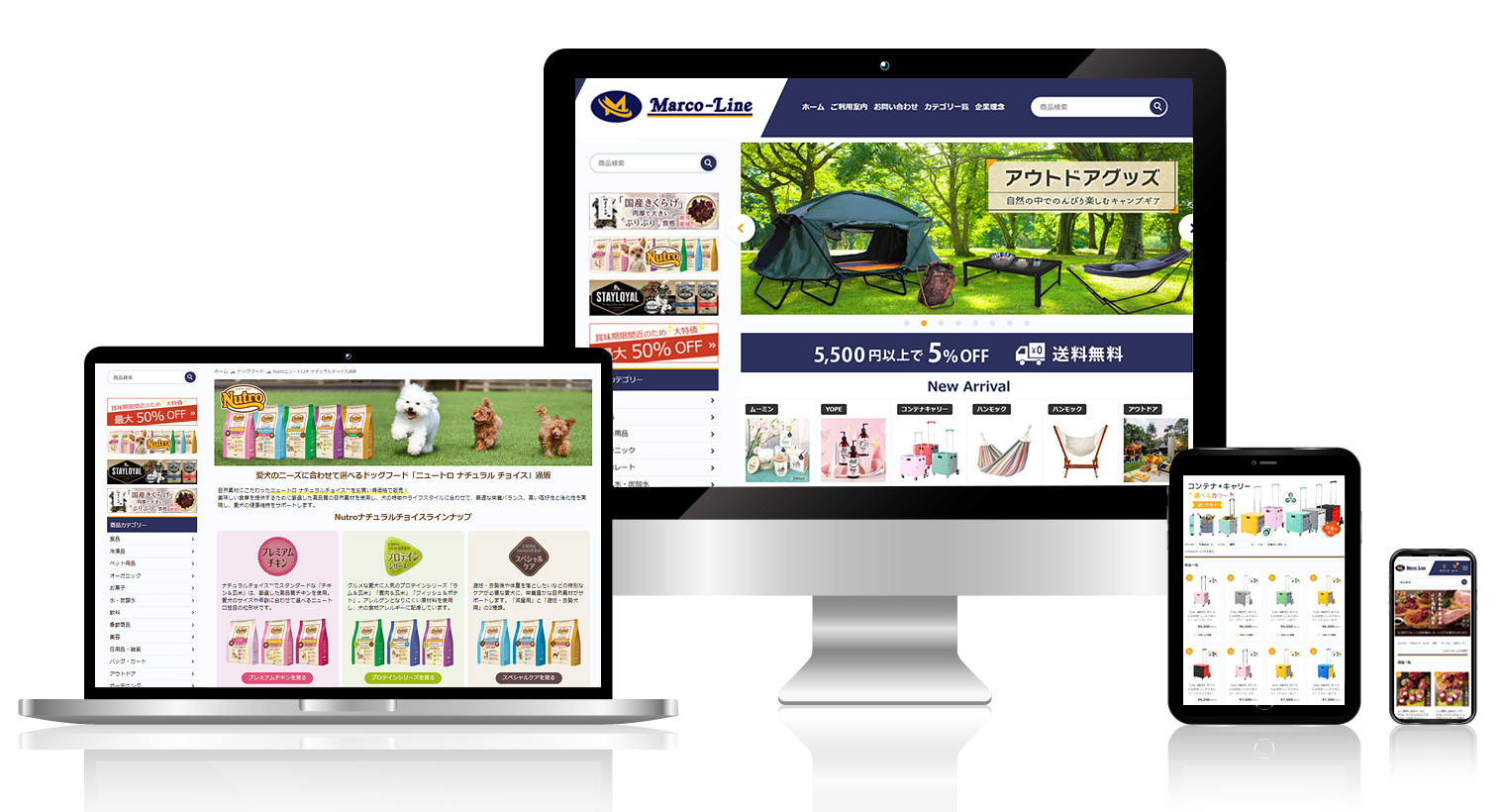 通販サイト Marco-line オンラインショッピング トップページのイメージ